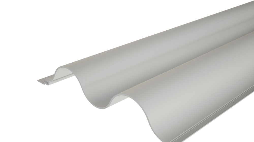 PREFA valoviti ekstrudirani profil 34/100 sa valovitom površinom, za oblikovanje fasada ili oblaganje balkona.