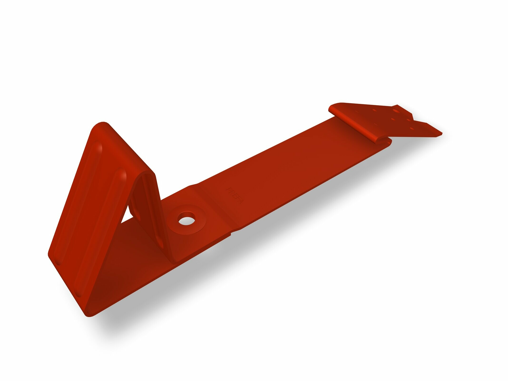 PREFA Schneestopper für die Produkte Dachplatte und Dachraute 29 × 29 mit zusätzlicher Verlegeausklinkung zur genauen Ausrichtung auf die Schnürung.