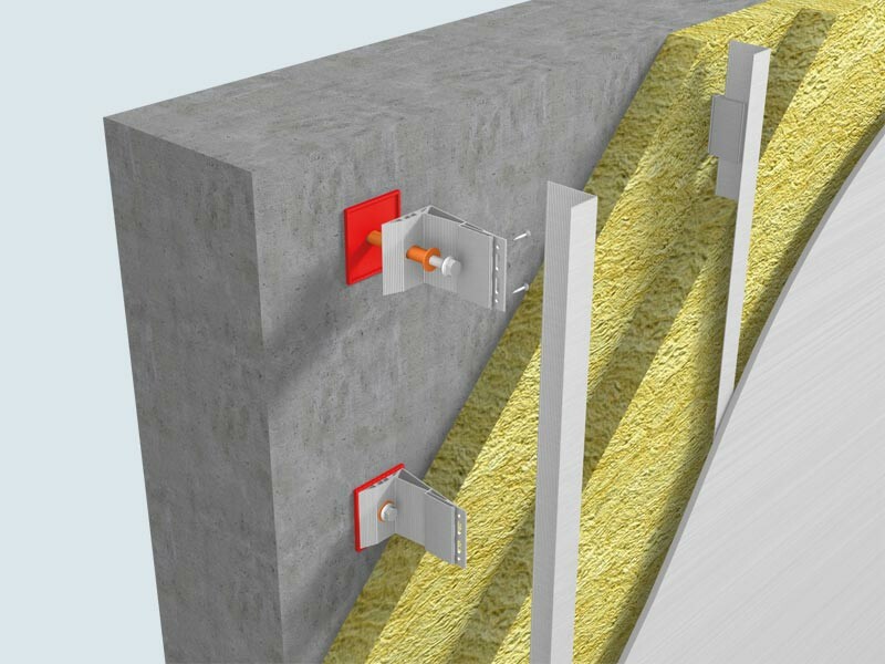 Aufbau einer vorgehängten hinterlüfteten Fassade Aufbau einer hinterlüfteten Fassade mit Metall-Unterkonstruktion
