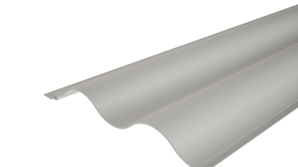 PREFA valoviti ekstrudirani profil 22/100 sa valovitom površinom, za oblikovanje fasada ili oblaganje balkona.