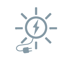 Siva grafika sunca sa utičnicom